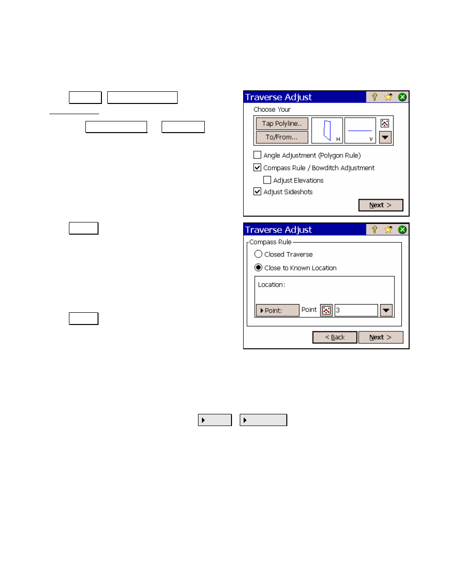 Performing a traverse adjustment, Curve and offset | Spectra Precision Survey Pro v4.5 Ranger User Manual User Manual | Page 174 / 339