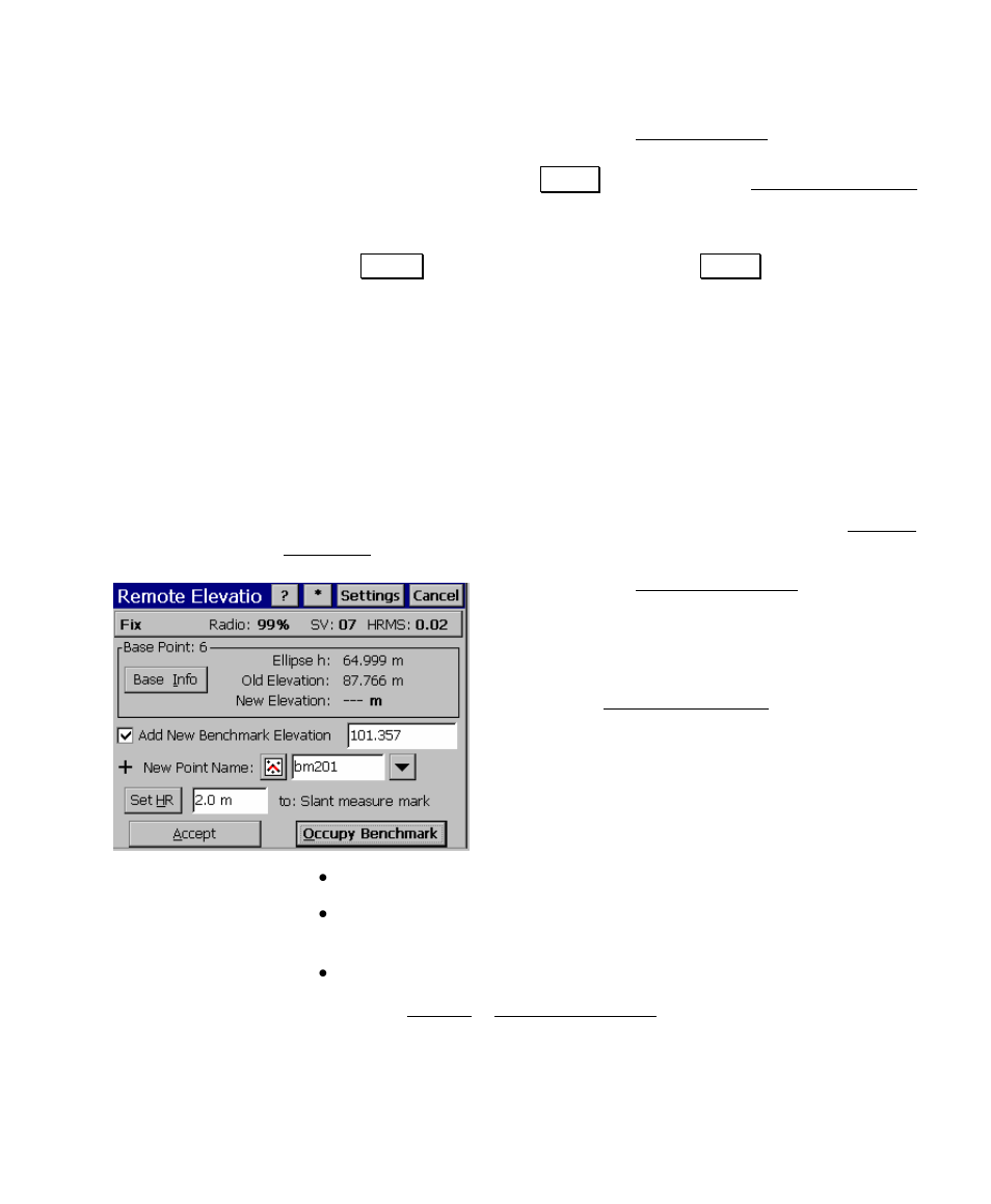 Remote elevation, Start gps survey | Spectra Precision Survey Pro v4.5 Ranger User Manual User Manual | Page 269 / 339