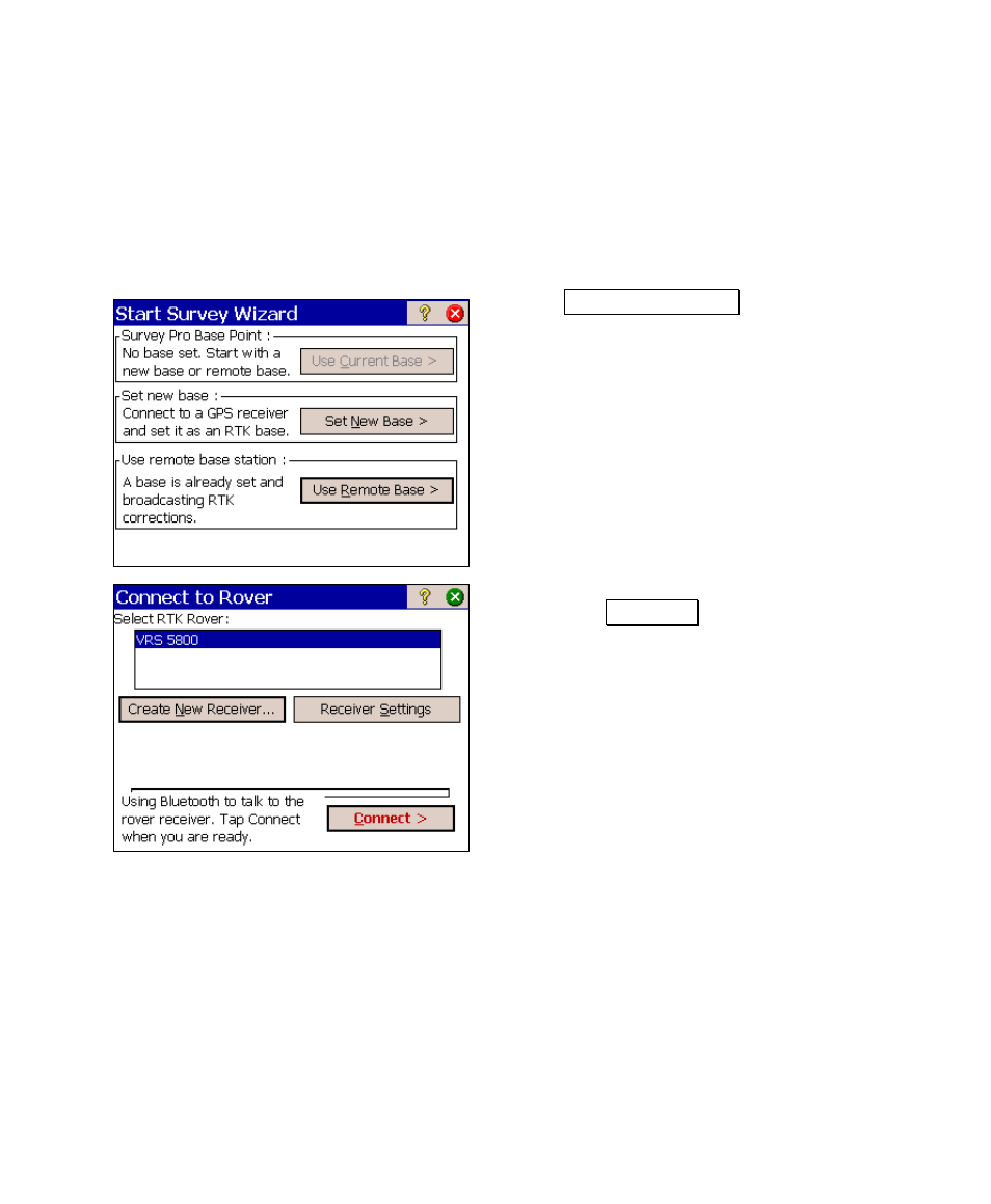 Starting a survey with vrs | Spectra Precision Survey Pro v4.5 Ranger User Manual User Manual | Page 313 / 339