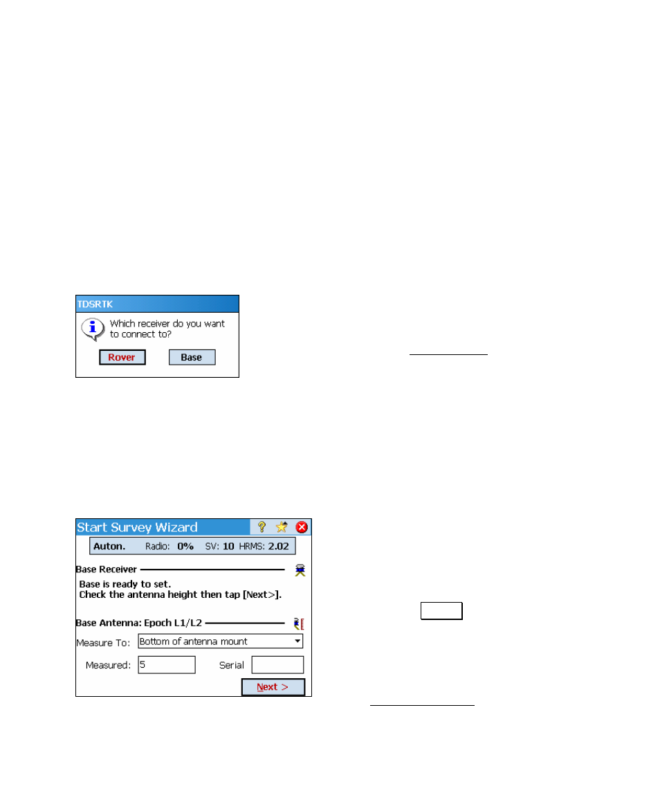 Basic gps start survey, Start survey – connect to base and rover, Ocedure | Set up base | Spectra Precision Survey Pro v4.5 Ranger User Manual User Manual | Page 323 / 339