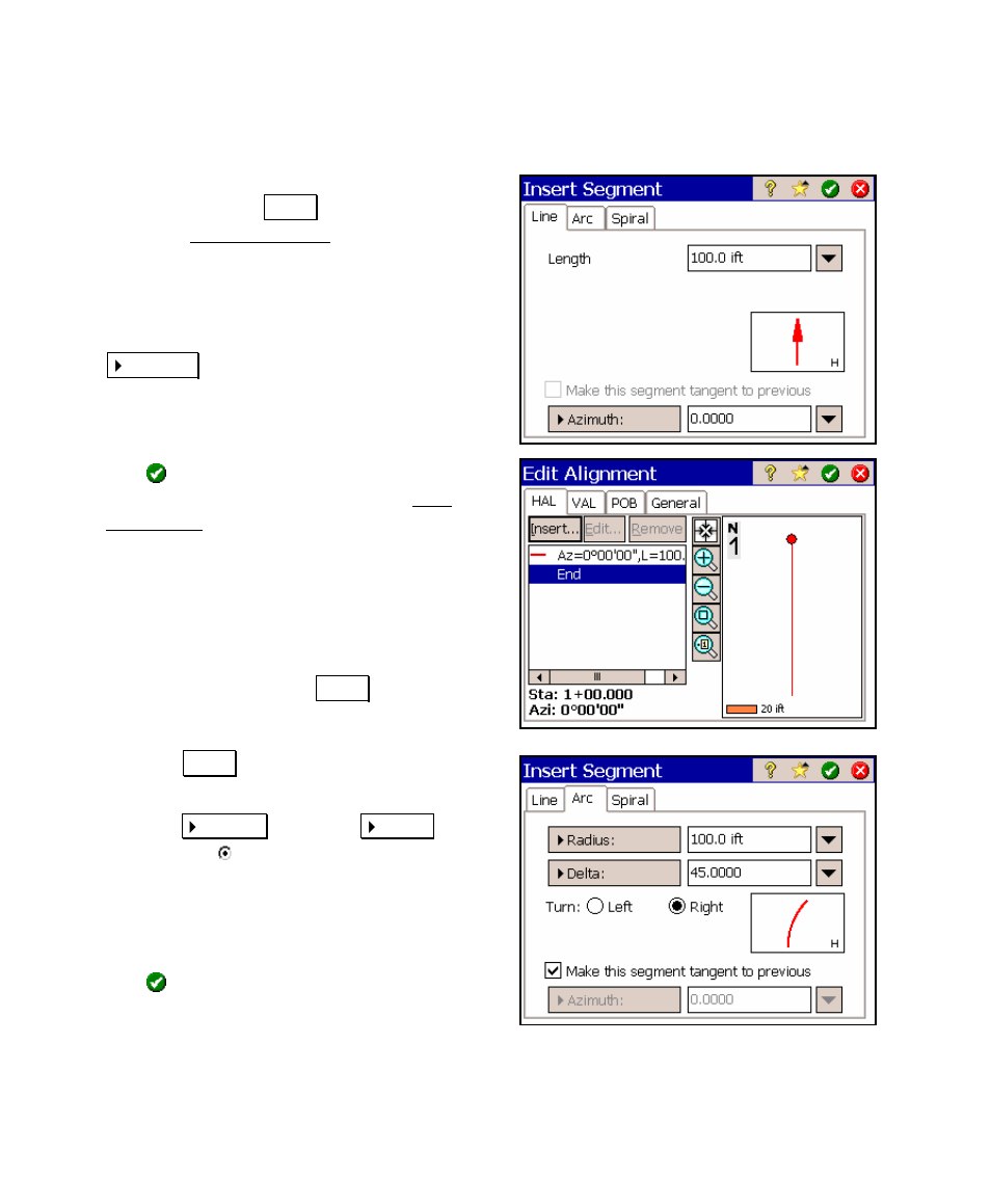 Horizontal alignment | Spectra Precision Survey Pro v4.5 Ranger User Manual User Manual | Page 56 / 339