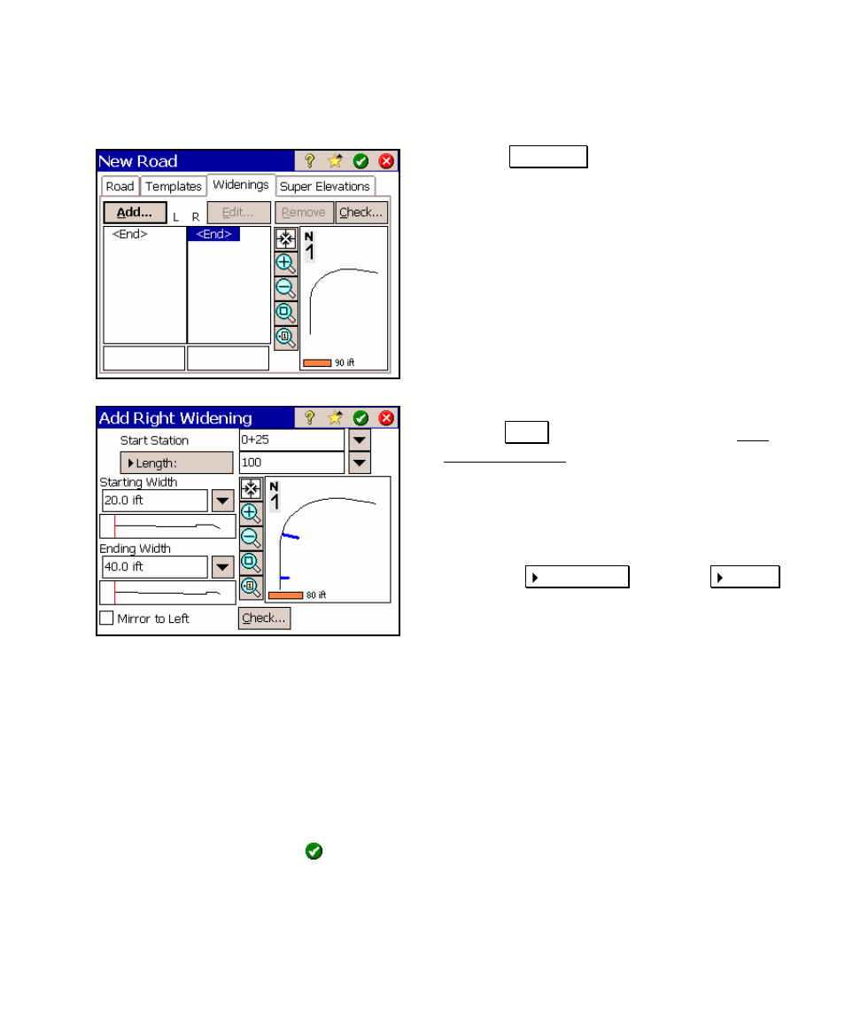 Add widenings | Spectra Precision Survey Pro v4.5 Ranger User Manual User Manual | Page 97 / 339