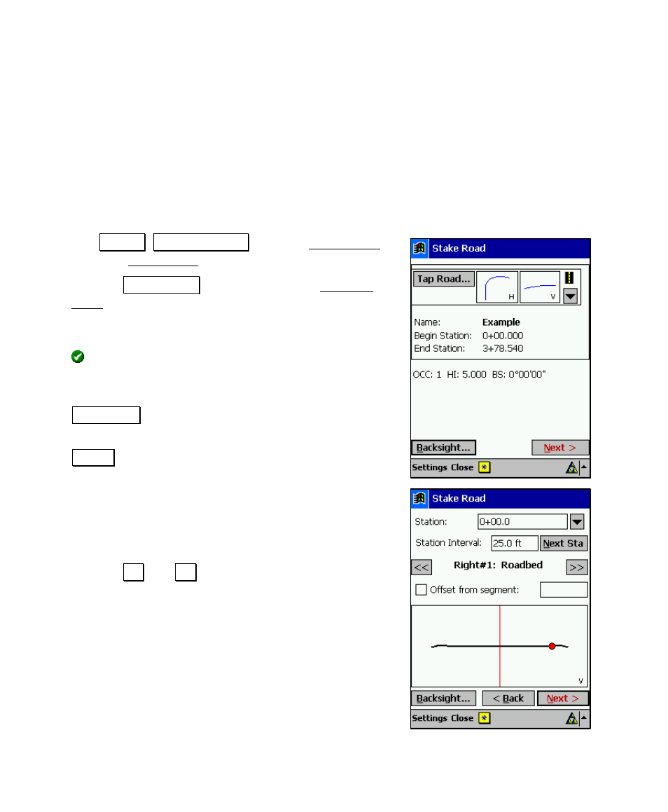 Staking the road | Spectra Precision Survey Pro v4.5 Recon and Nomad User Manual User Manual | Page 112 / 379