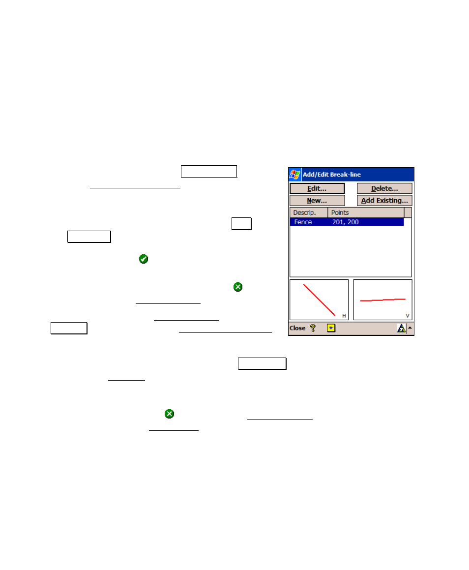 Select any break lines (optional), And super elevations | Spectra Precision Survey Pro v4.5 Recon and Nomad User Manual User Manual | Page 124 / 379