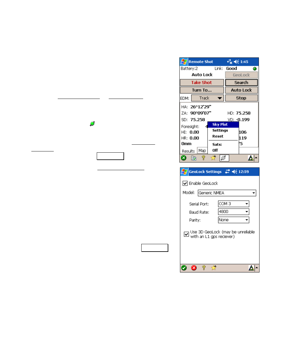 Configuring geolock | Spectra Precision Survey Pro v4.5 Recon and Nomad User Manual User Manual | Page 164 / 379