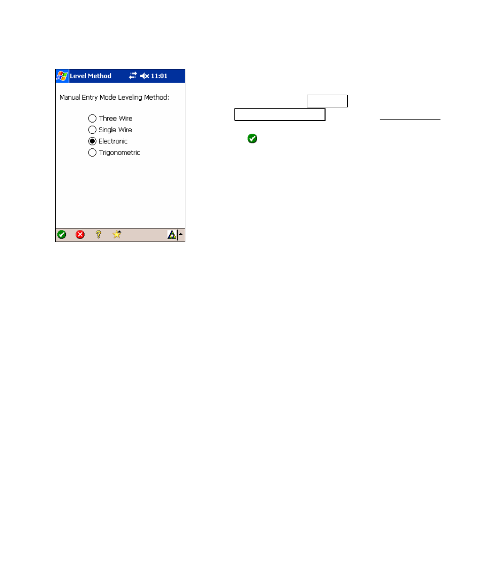 Level loop procedure, Manual leveling | Spectra Precision Survey Pro v4.5 Recon and Nomad User Manual User Manual | Page 203 / 379