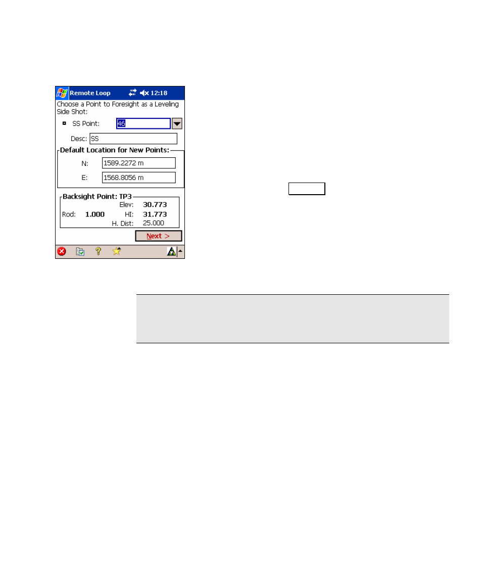 Side shots | Spectra Precision Survey Pro v4.5 Recon and Nomad User Manual User Manual | Page 213 / 379