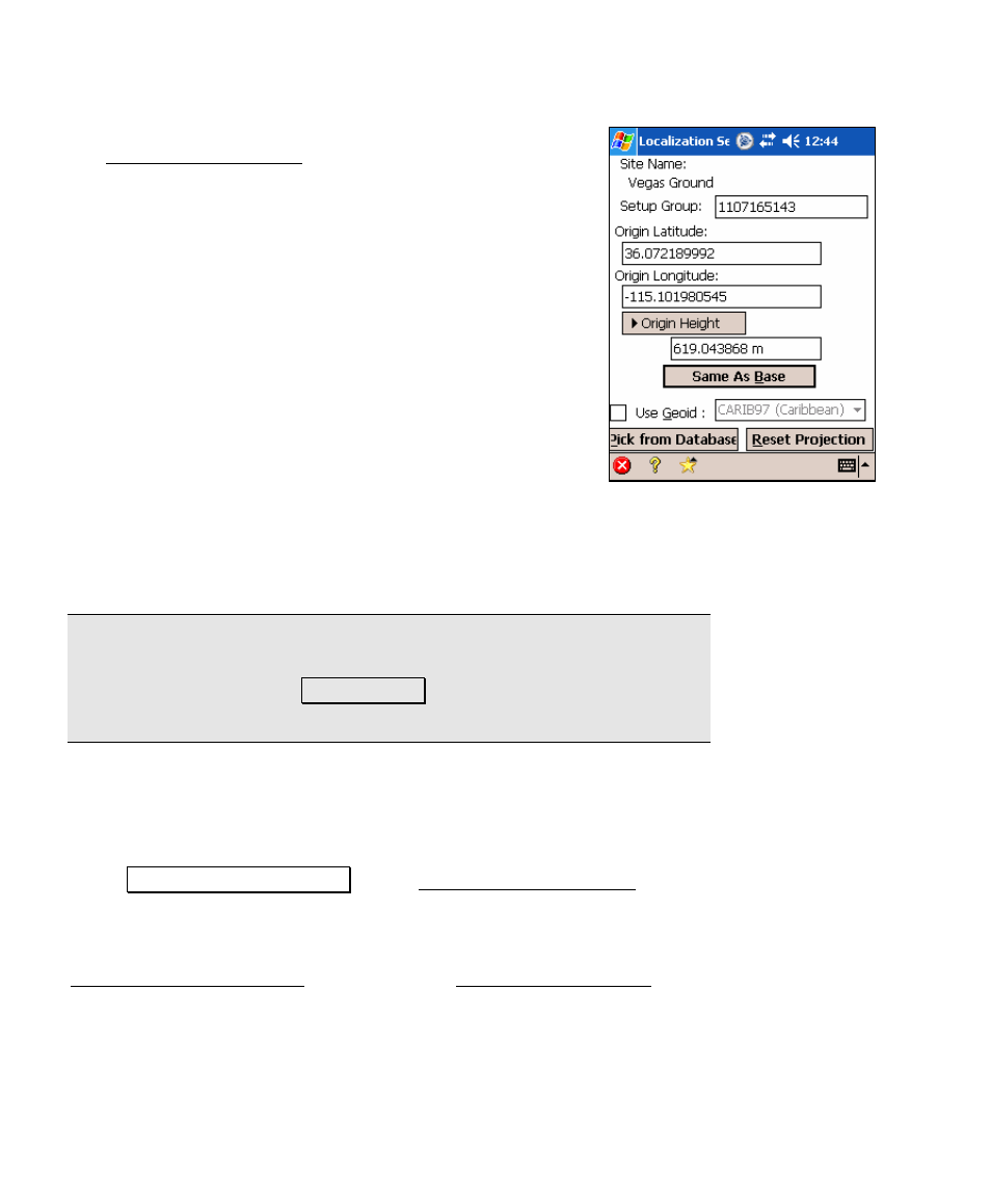 Localization select zone, Rtk and post processing | Spectra Precision Survey Pro v4.5 Recon and Nomad User Manual User Manual | Page 248 / 379