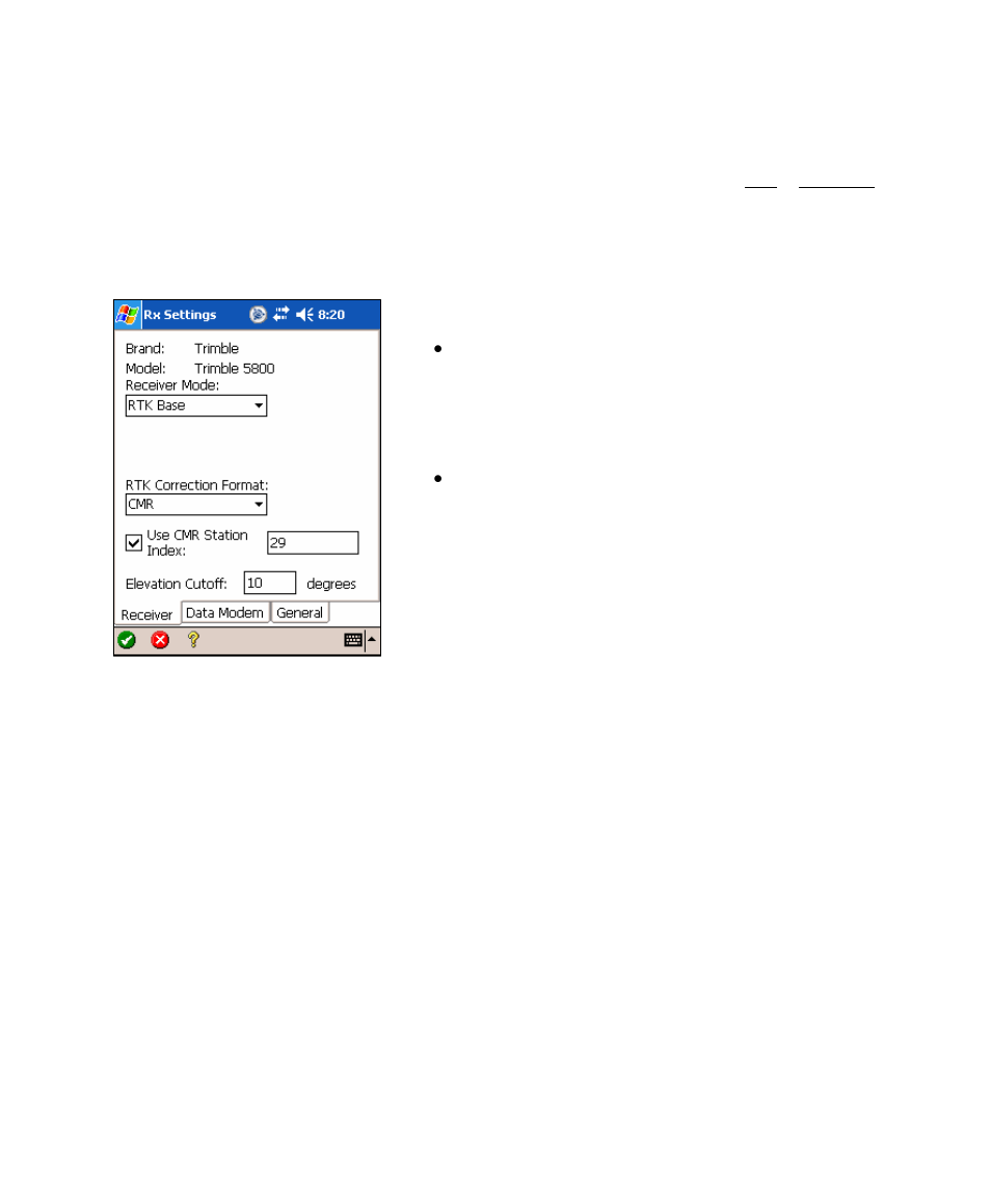 Receiver settings – receiver mode | Spectra Precision Survey Pro v4.5 Recon and Nomad User Manual User Manual | Page 265 / 379