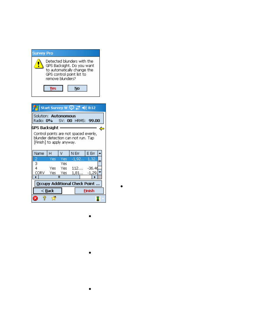 Solve localization and detect blunders | Spectra Precision Survey Pro v4.5 Recon and Nomad User Manual User Manual | Page 371 / 379