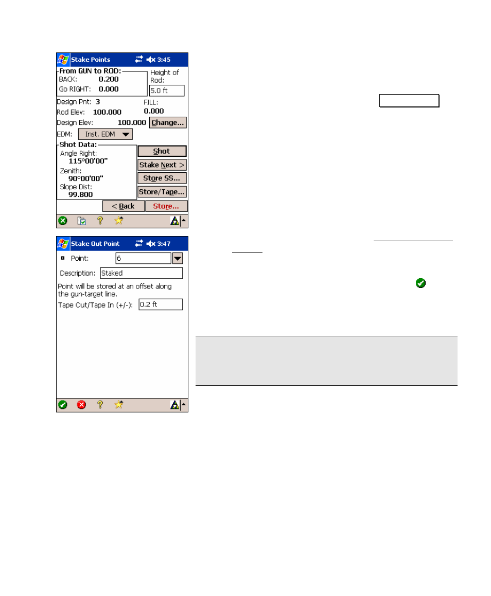 Point staking summary, Conventional fieldwork | Spectra Precision Survey Pro v4.5 Recon and Nomad User Manual User Manual | Page 89 / 379