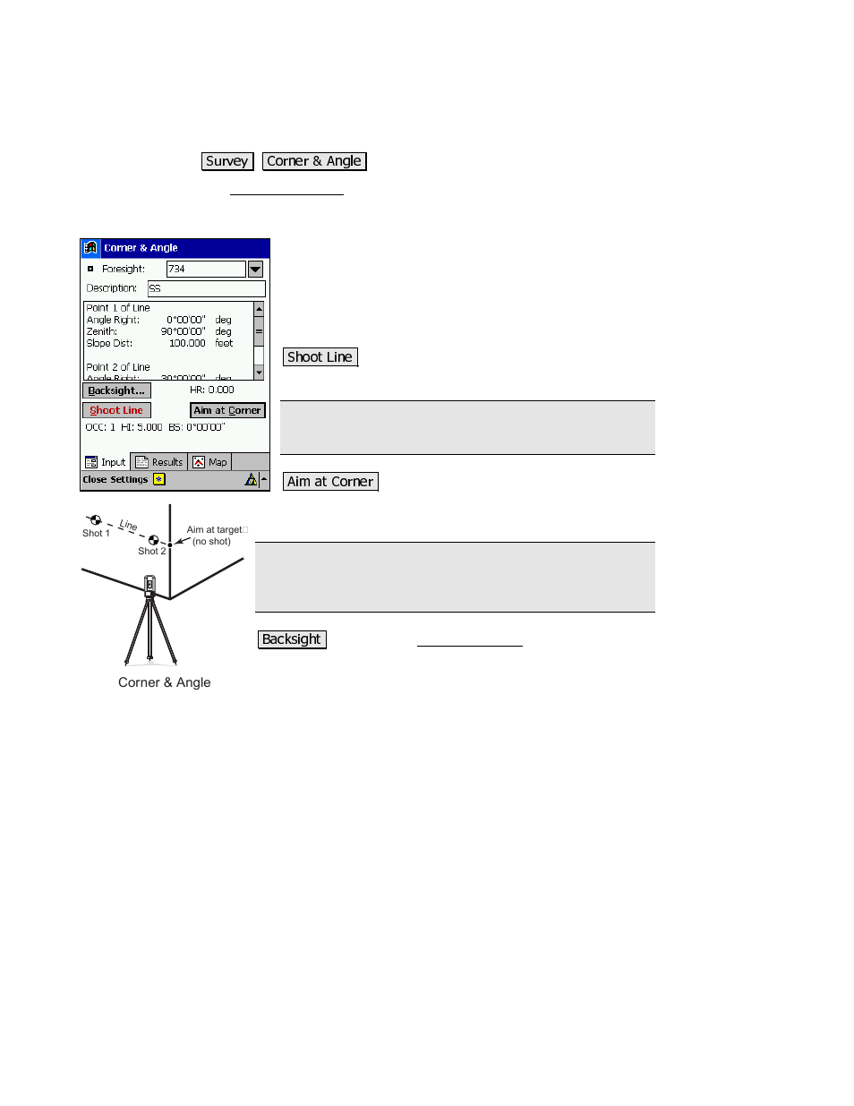 Corner & angle | Spectra Precision Survey Pro v3.80 Recon iPAQ Reference Manual User Manual | Page 101 / 261