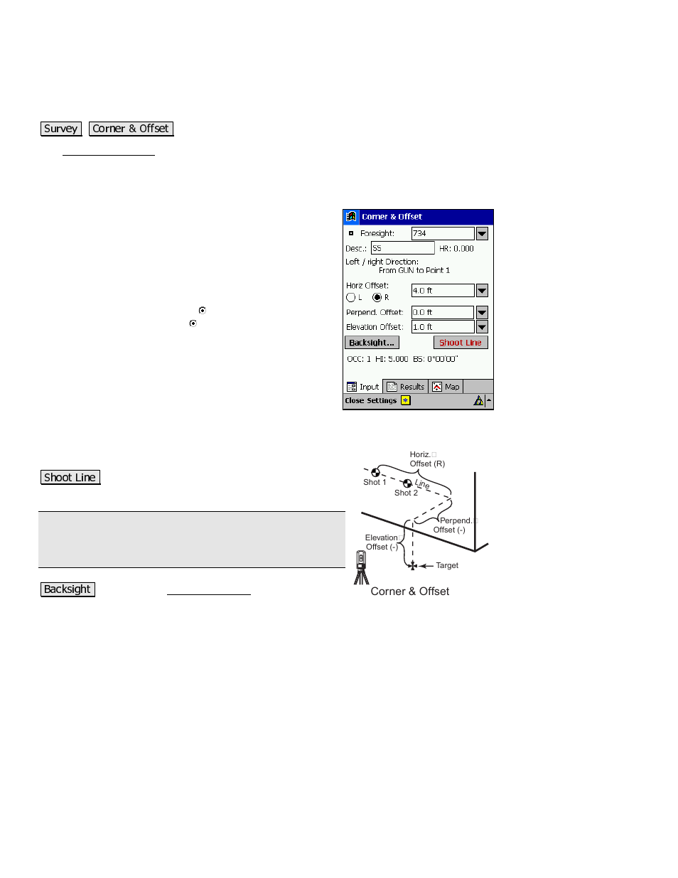 Corner & offset | Spectra Precision Survey Pro v3.80 Recon iPAQ Reference Manual User Manual | Page 102 / 261