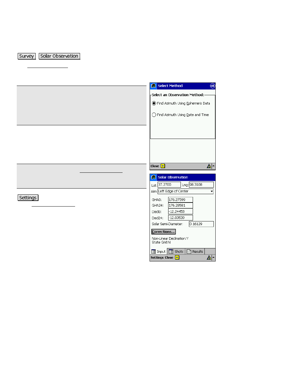 Solar observation, Warning | Spectra Precision Survey Pro v3.80 Recon iPAQ Reference Manual User Manual | Page 110 / 261