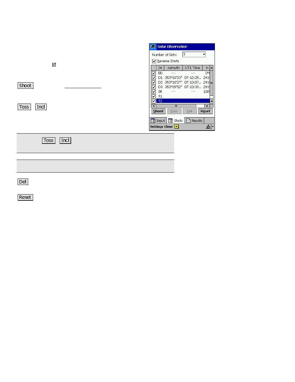 Shots | Spectra Precision Survey Pro v3.80 Recon iPAQ Reference Manual User Manual | Page 112 / 261