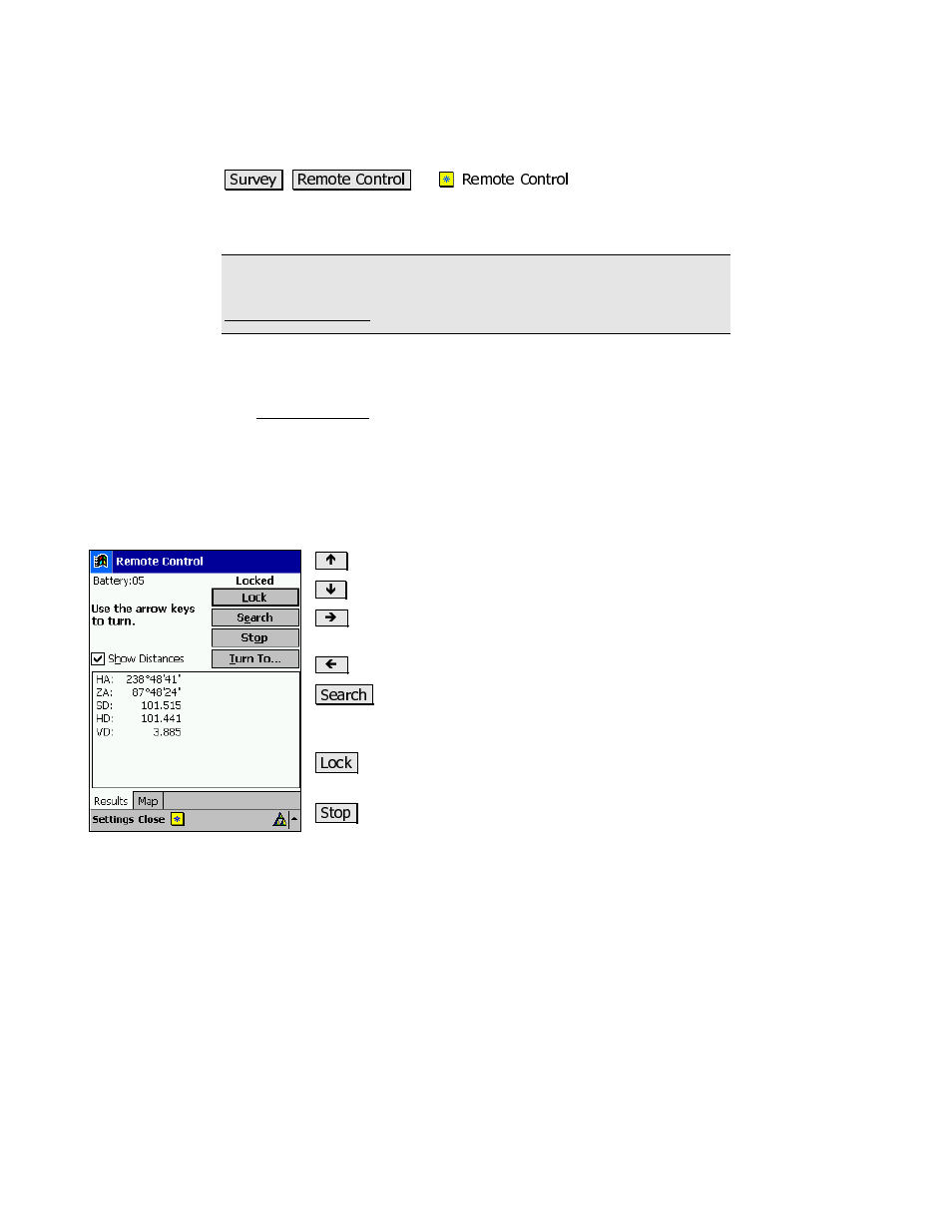 Remote control | Spectra Precision Survey Pro v3.80 Recon iPAQ Reference Manual User Manual | Page 115 / 261