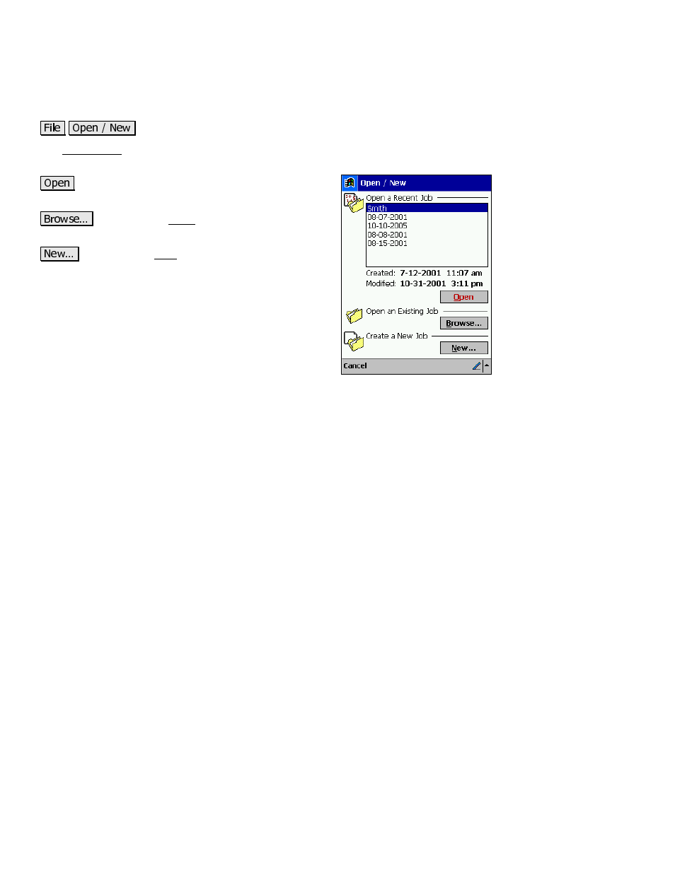 Open / new | Spectra Precision Survey Pro v3.80 Recon iPAQ Reference Manual User Manual | Page 12 / 261