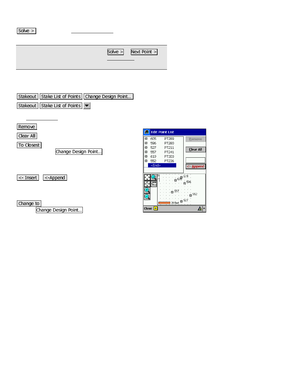 Edit point list | Spectra Precision Survey Pro v3.80 Recon iPAQ Reference Manual User Manual | Page 124 / 261