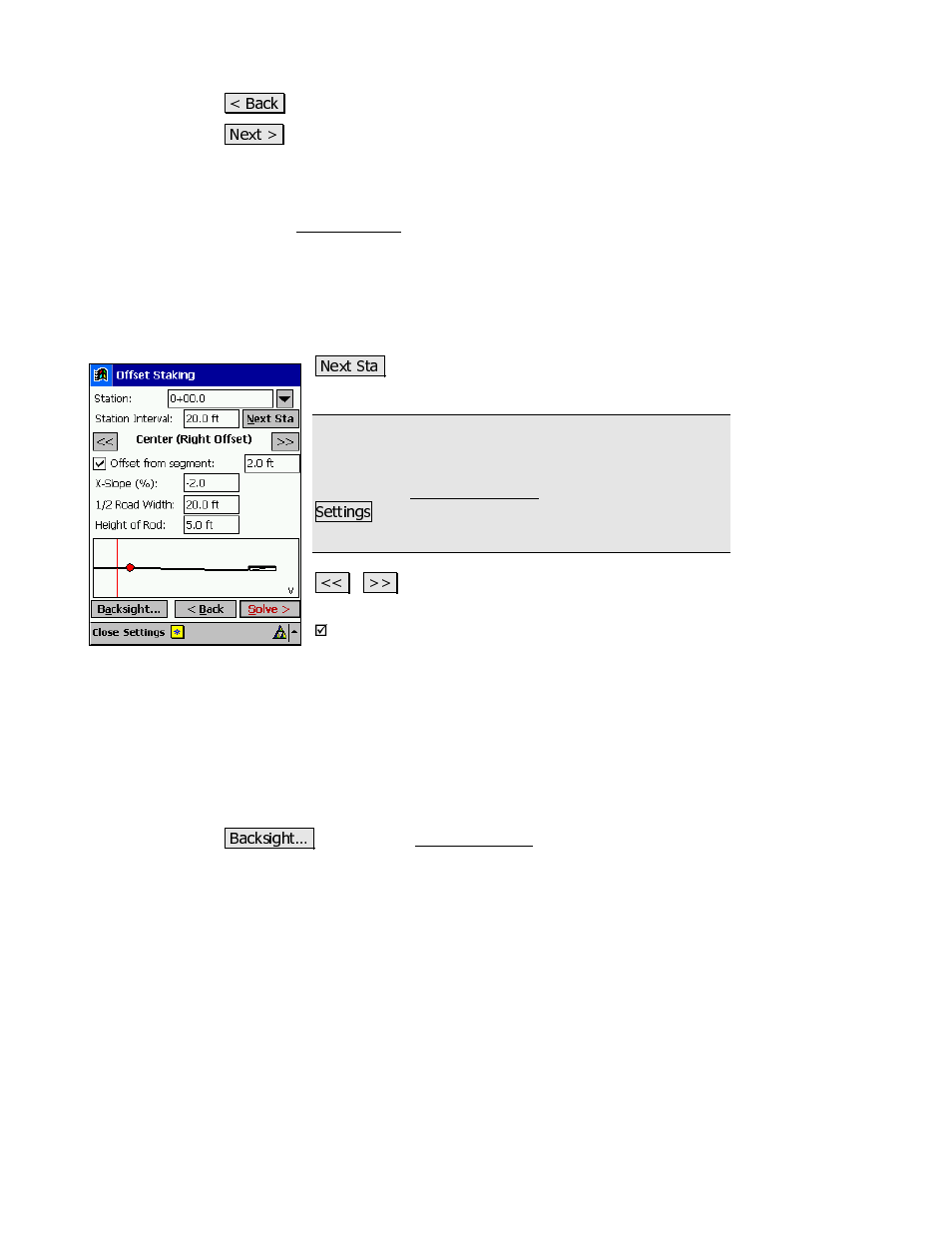 Offset staking – screen three | Spectra Precision Survey Pro v3.80 Recon iPAQ Reference Manual User Manual | Page 131 / 261