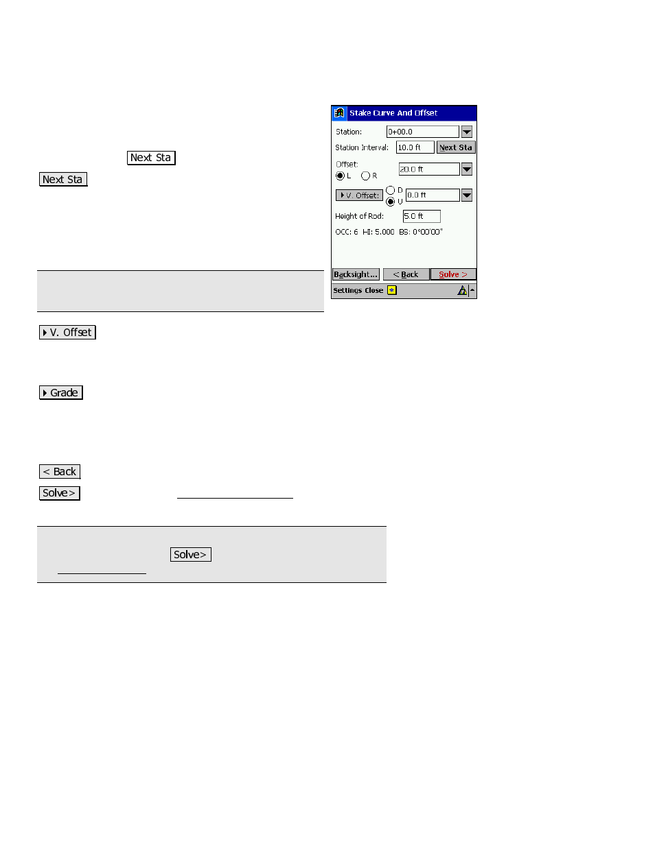 Curve and offset – screen two | Spectra Precision Survey Pro v3.80 Recon iPAQ Reference Manual User Manual | Page 144 / 261