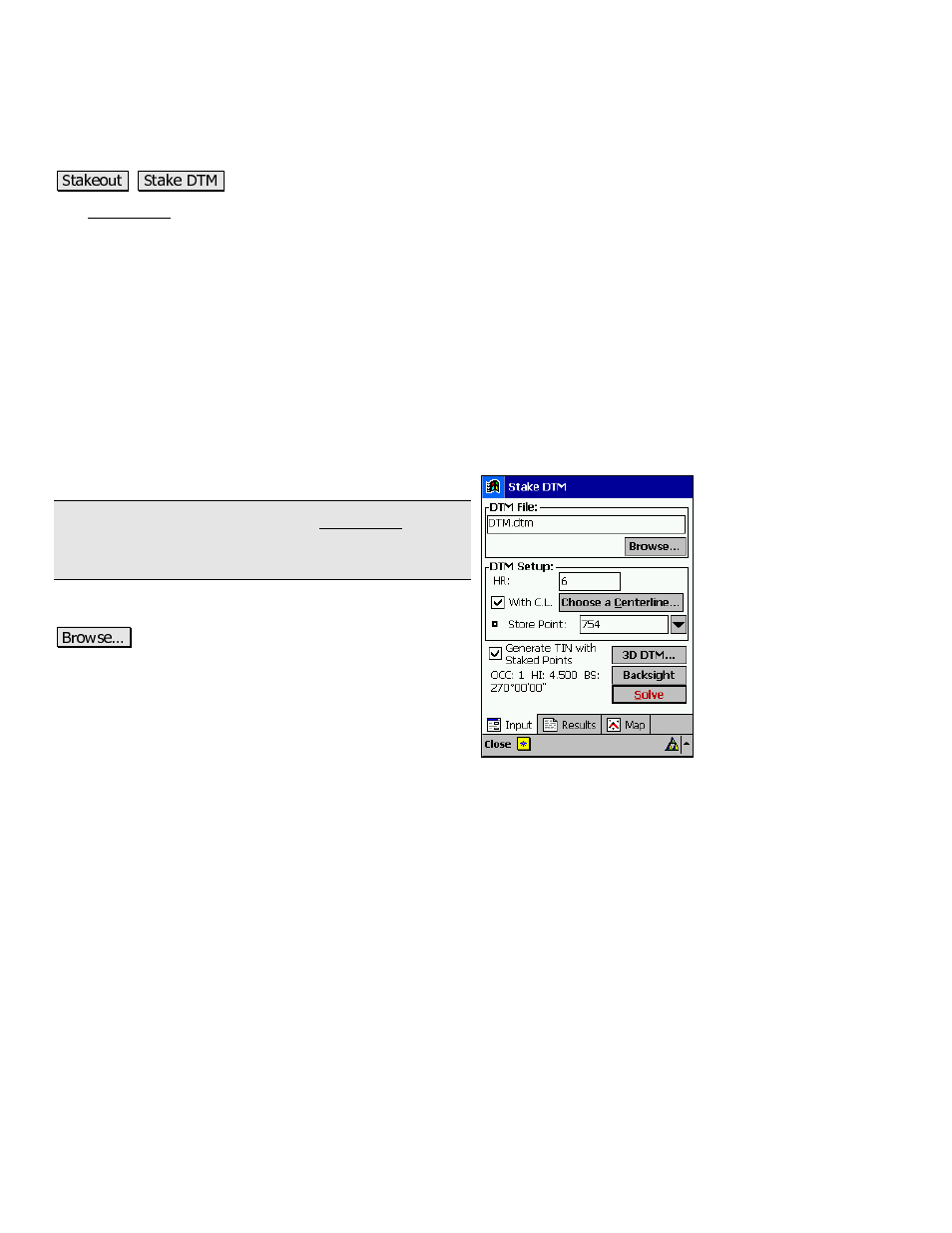 Stake dtm | Spectra Precision Survey Pro v3.80 Recon iPAQ Reference Manual User Manual | Page 156 / 261