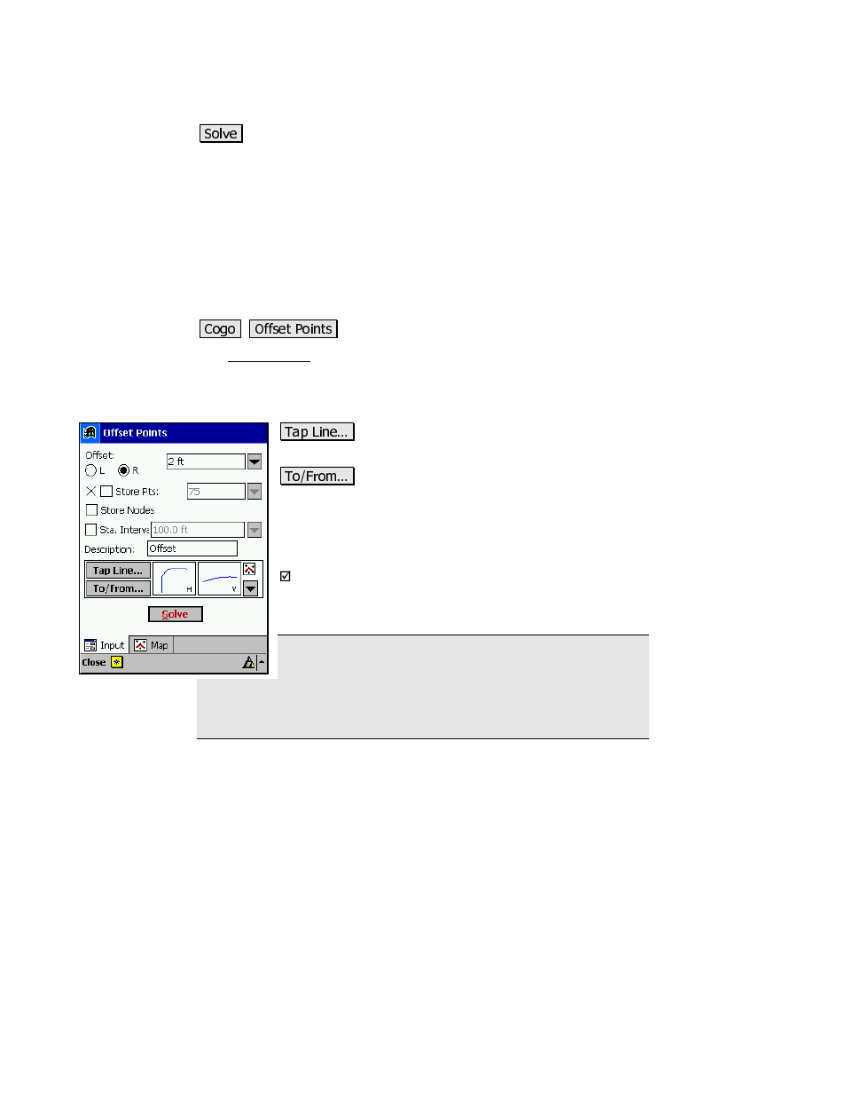 Offset points | Spectra Precision Survey Pro v3.80 Recon iPAQ Reference Manual User Manual | Page 177 / 261