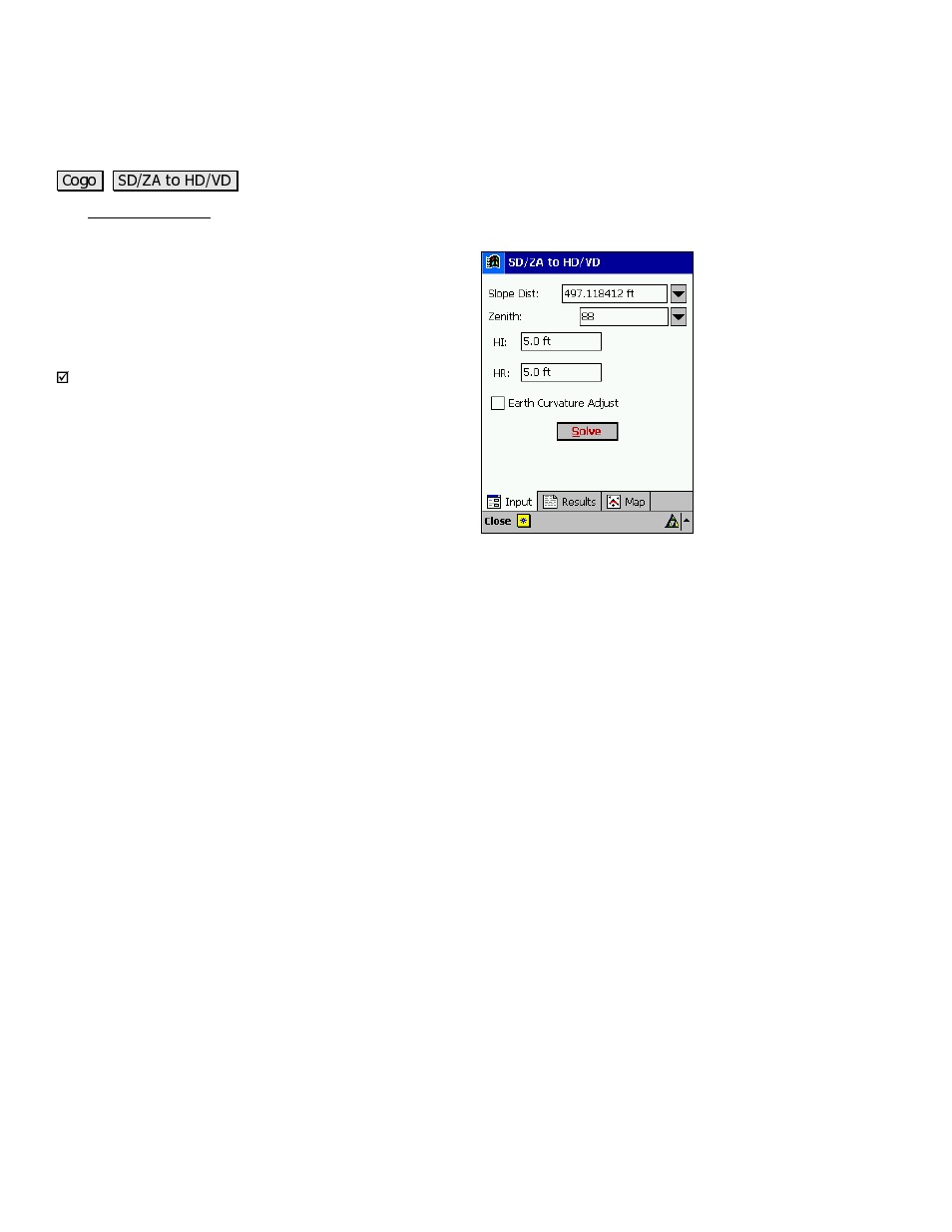 Sd/za to hd/vd | Spectra Precision Survey Pro v3.80 Recon iPAQ Reference Manual User Manual | Page 188 / 261