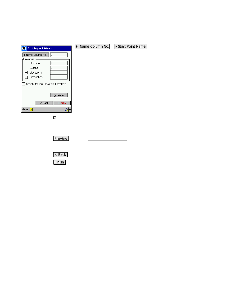 Import *.txt coordinates – screen two | Spectra Precision Survey Pro v3.80 Recon iPAQ Reference Manual User Manual | Page 21 / 261