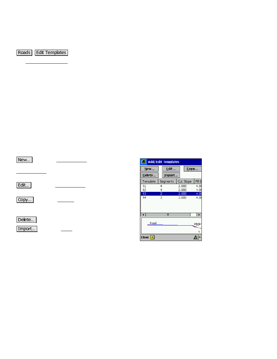 Add/edit templates | Spectra Precision Survey Pro v3.80 Recon iPAQ Reference Manual User Manual | Page 214 / 261