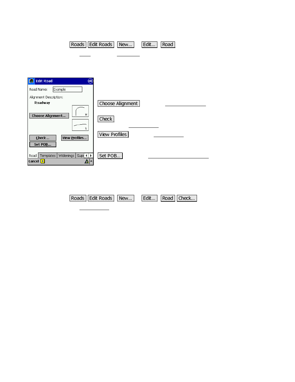 The road card, Roads report screen | Spectra Precision Survey Pro v3.80 Recon iPAQ Reference Manual User Manual | Page 219 / 261