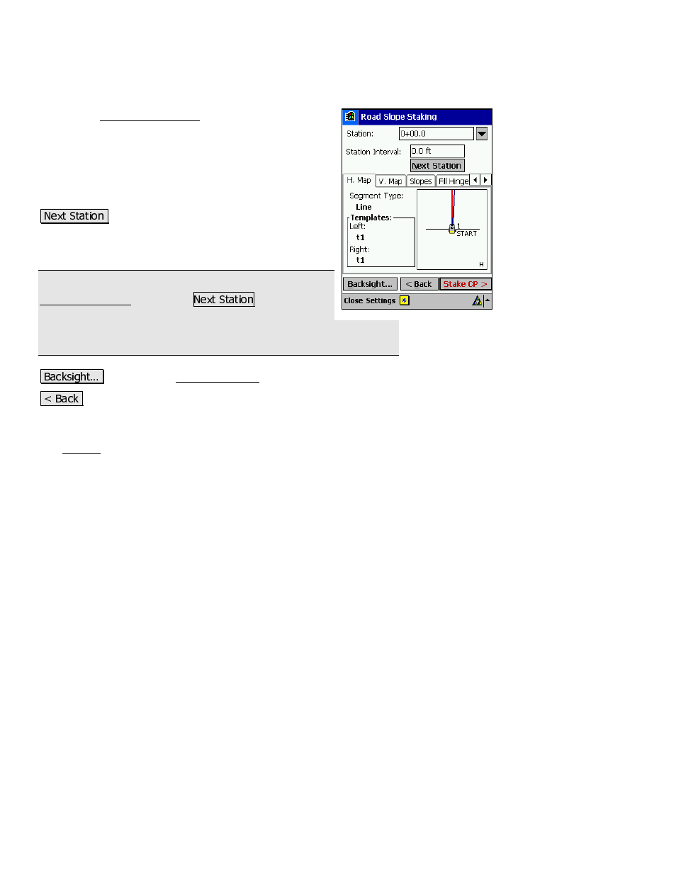 Road slope staking – screen two, H. map card | Spectra Precision Survey Pro v3.80 Recon iPAQ Reference Manual User Manual | Page 234 / 261