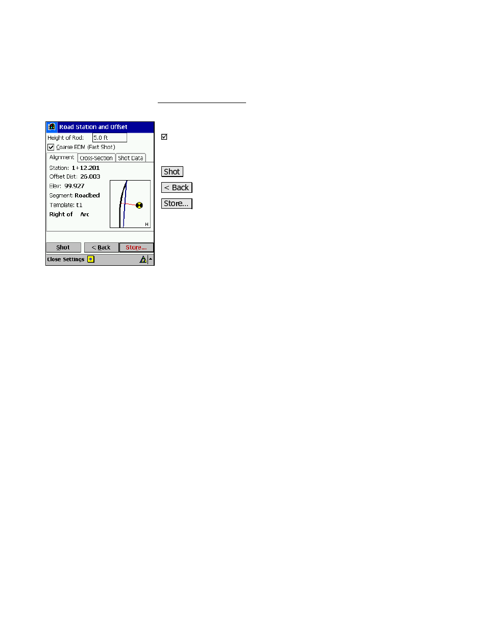 Road station and offset – screen two, Alignment card | Spectra Precision Survey Pro v3.80 Recon iPAQ Reference Manual User Manual | Page 237 / 261