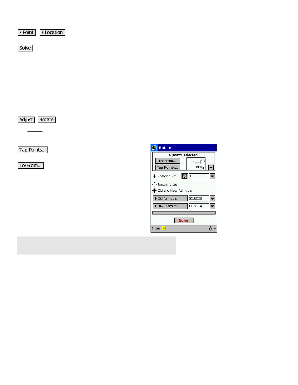 Rotate | Spectra Precision Survey Pro v3.80 Recon iPAQ Reference Manual User Manual | Page 242 / 261