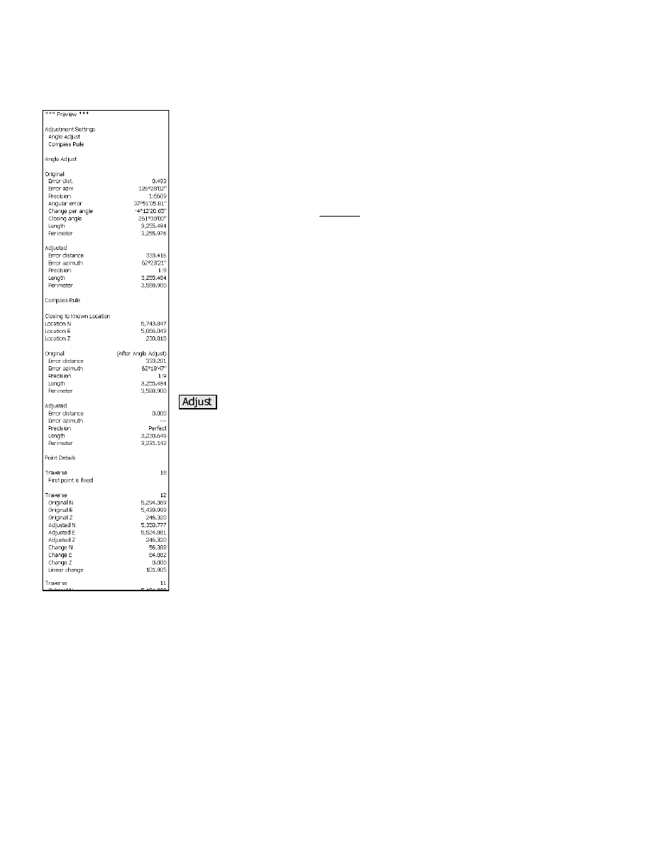 Traverse adjust – results | Spectra Precision Survey Pro v3.80 Recon iPAQ Reference Manual User Manual | Page 247 / 261