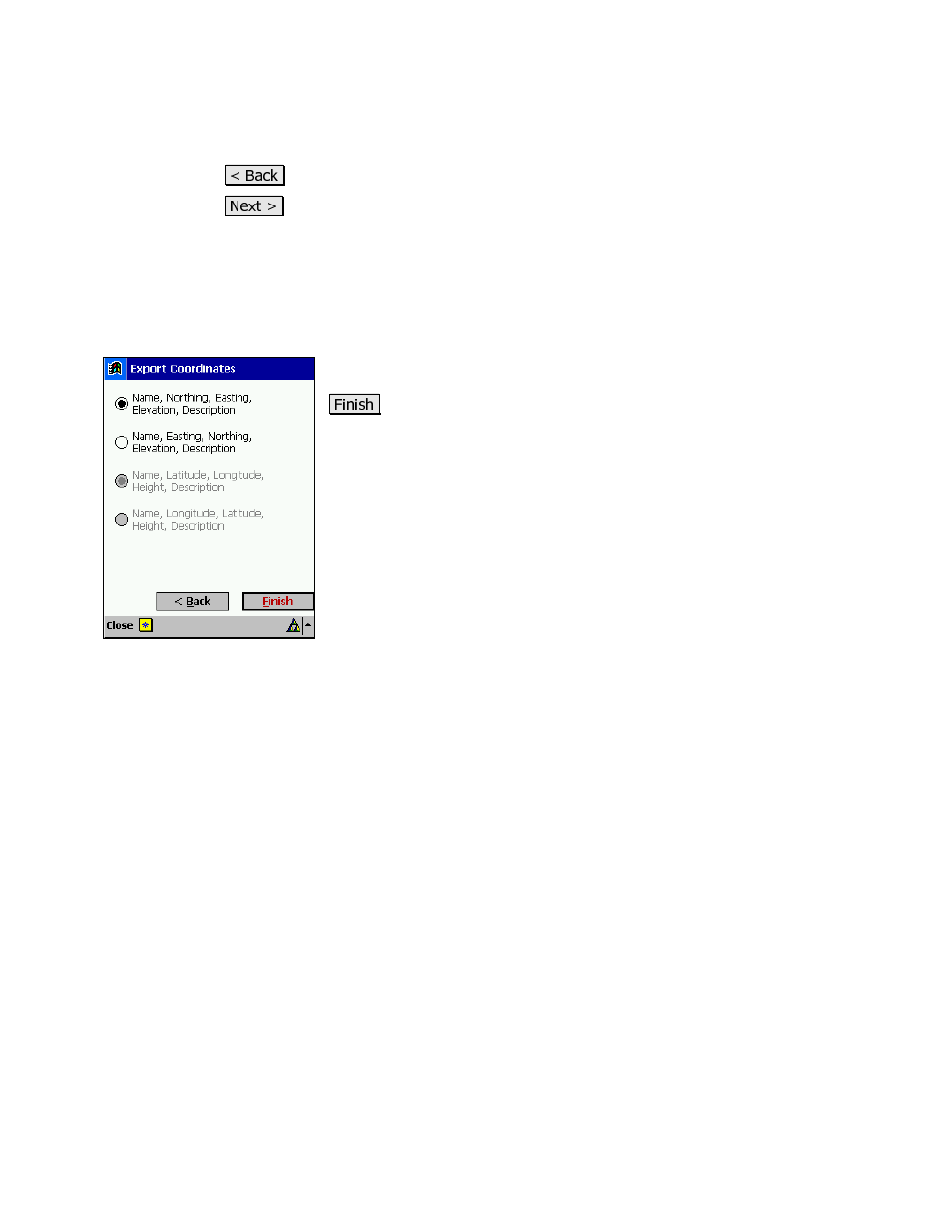 Export *.txt coordinates – screen two | Spectra Precision Survey Pro v3.80 Recon iPAQ Reference Manual User Manual | Page 25 / 261