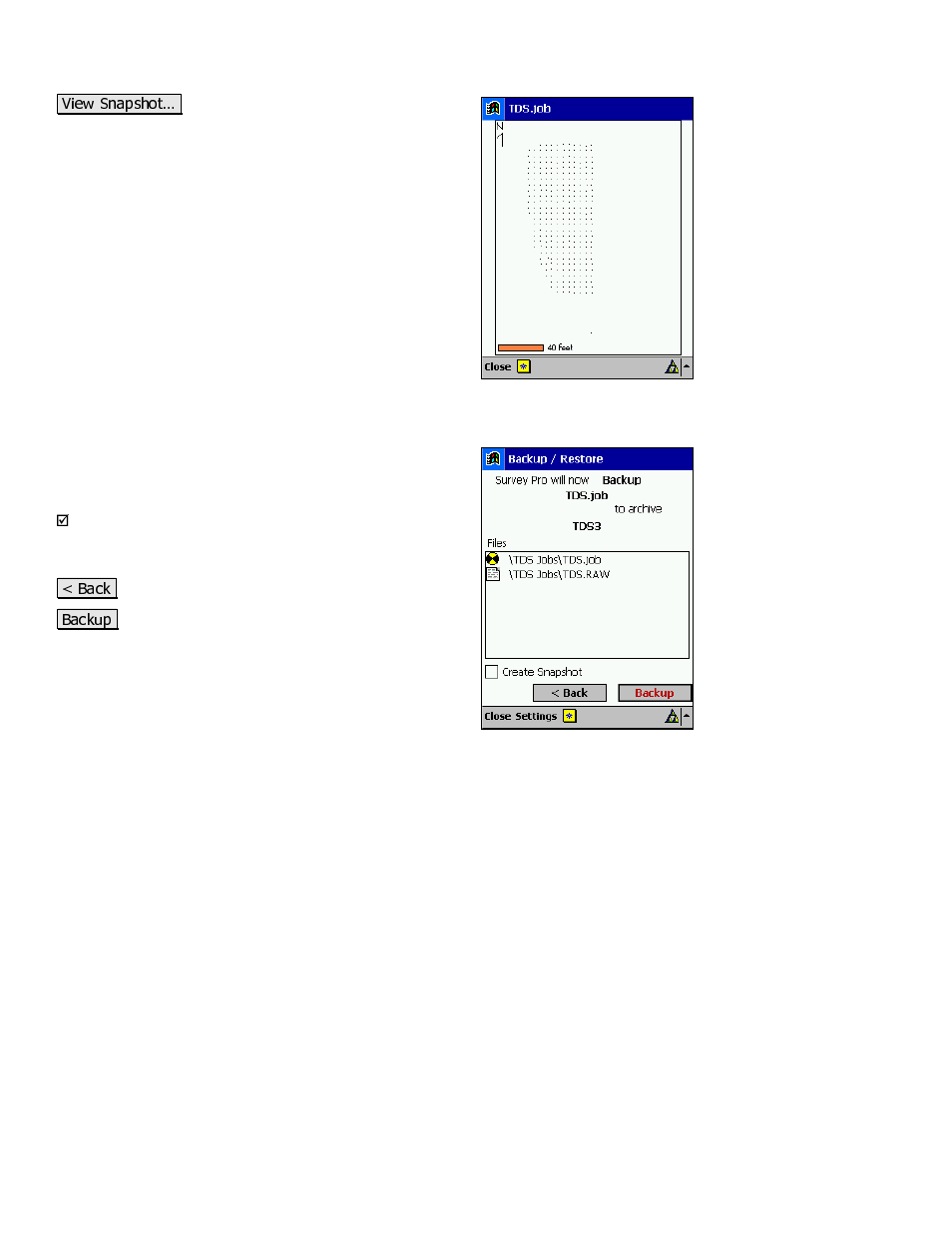 Backup / restore – backup | Spectra Precision Survey Pro v3.80 Recon iPAQ Reference Manual User Manual | Page 28 / 261