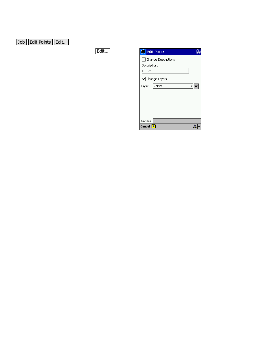 Edit points – (multiple point editing) | Spectra Precision Survey Pro v3.80 Recon iPAQ Reference Manual User Manual | Page 50 / 261