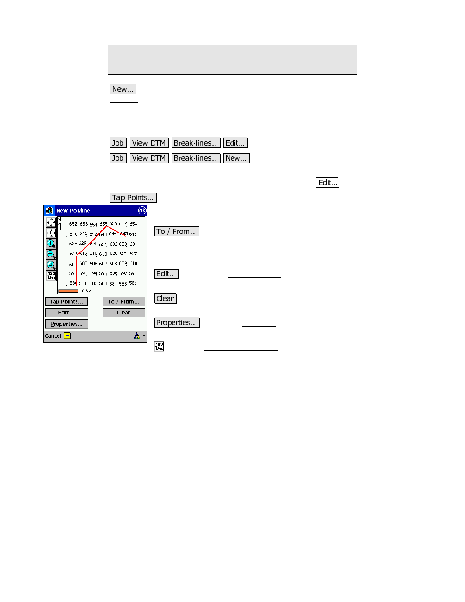 Edit polyline | Spectra Precision Survey Pro v3.80 Recon iPAQ Reference Manual User Manual | Page 73 / 261