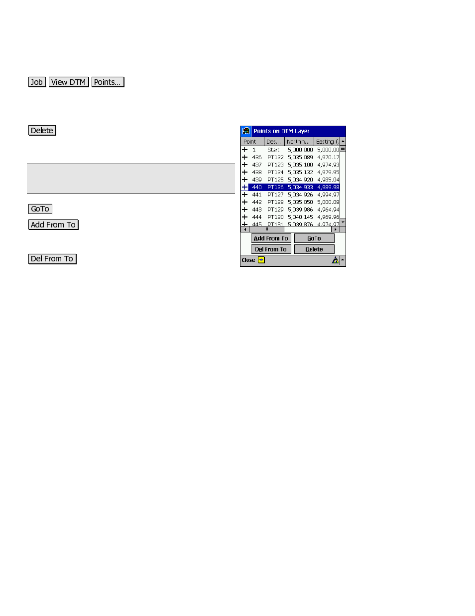 Points on dtm layer | Spectra Precision Survey Pro v3.80 Recon iPAQ Reference Manual User Manual | Page 74 / 261