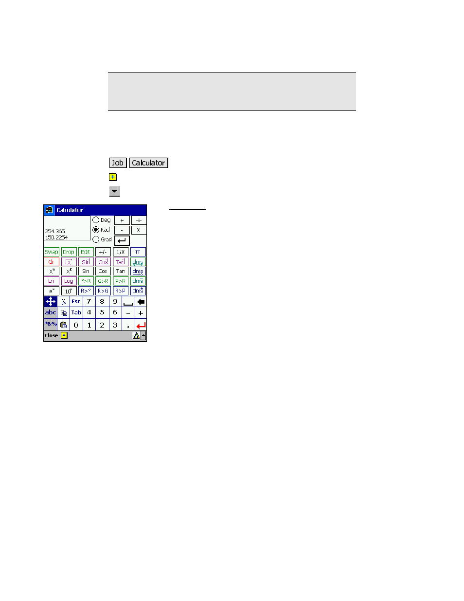 Calculator | Spectra Precision Survey Pro v3.80 Recon iPAQ Reference Manual User Manual | Page 79 / 261