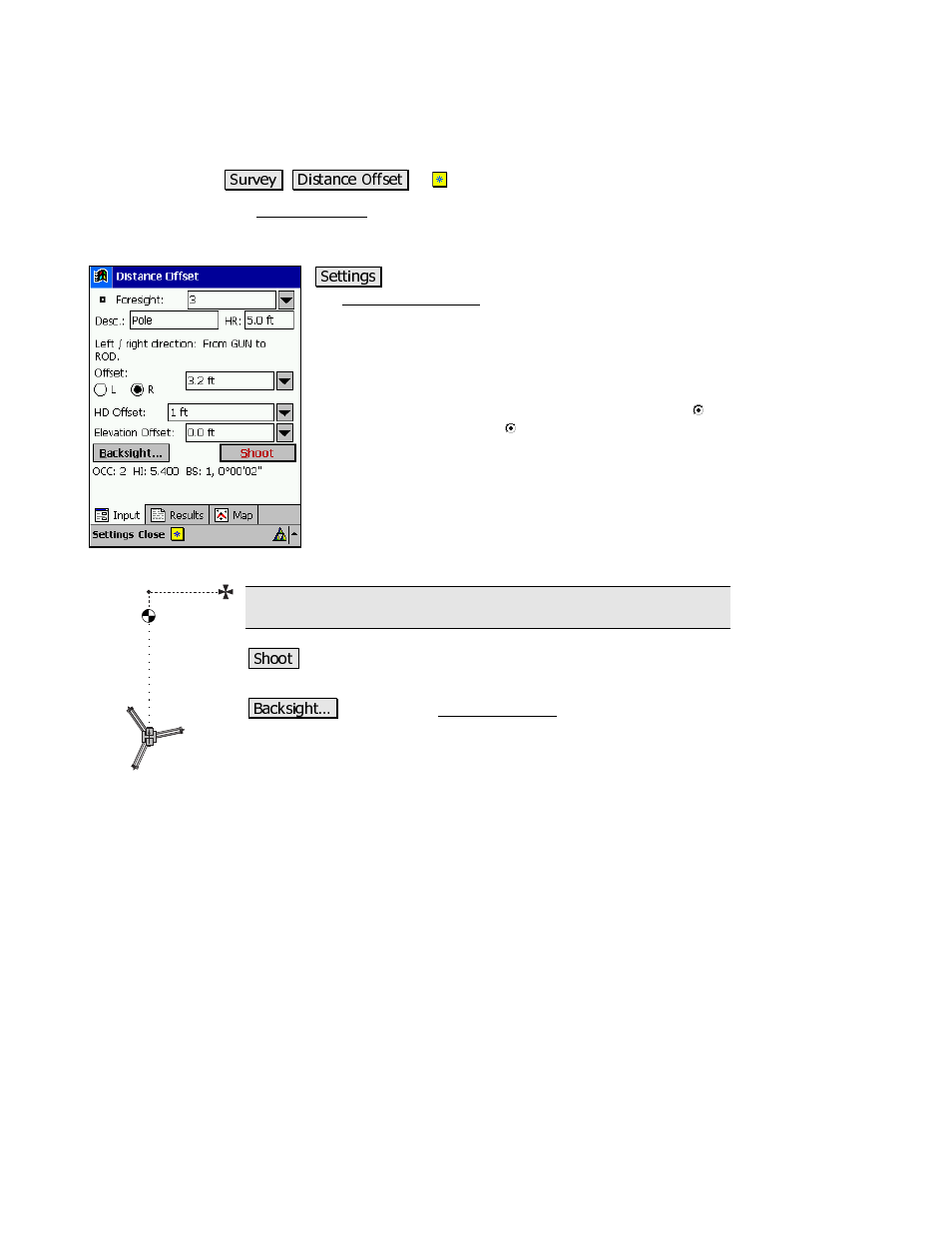 Distance offset | Spectra Precision Survey Pro v3.80 Recon iPAQ Reference Manual User Manual | Page 95 / 261