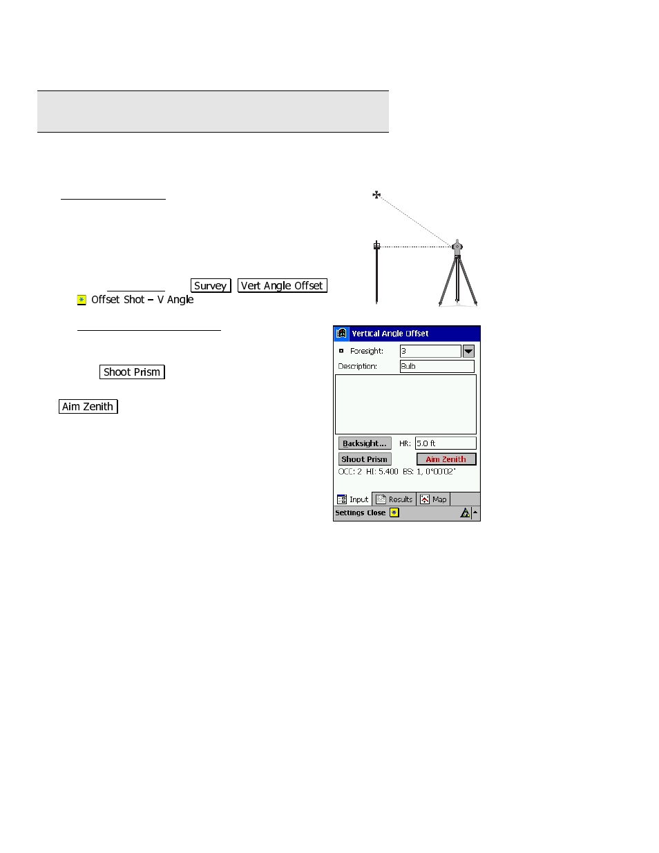 Vertical angle offset screen | Spectra Precision Survey Pro v3.80 Recon iPAQ User Manual User Manual | Page 138 / 178