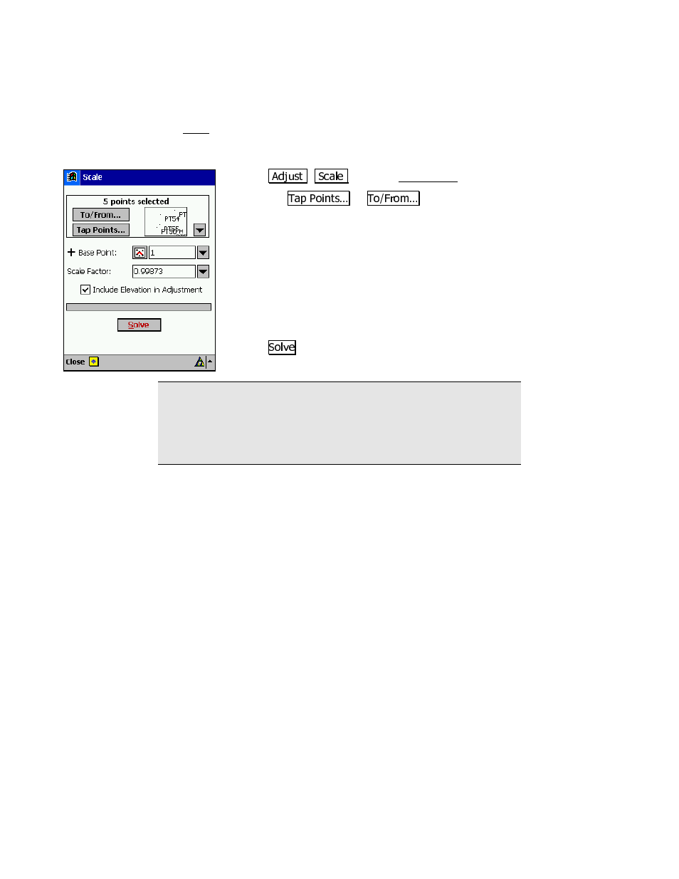 Scale adjustment | Spectra Precision Survey Pro v3.80 Recon iPAQ User Manual User Manual | Page 171 / 178