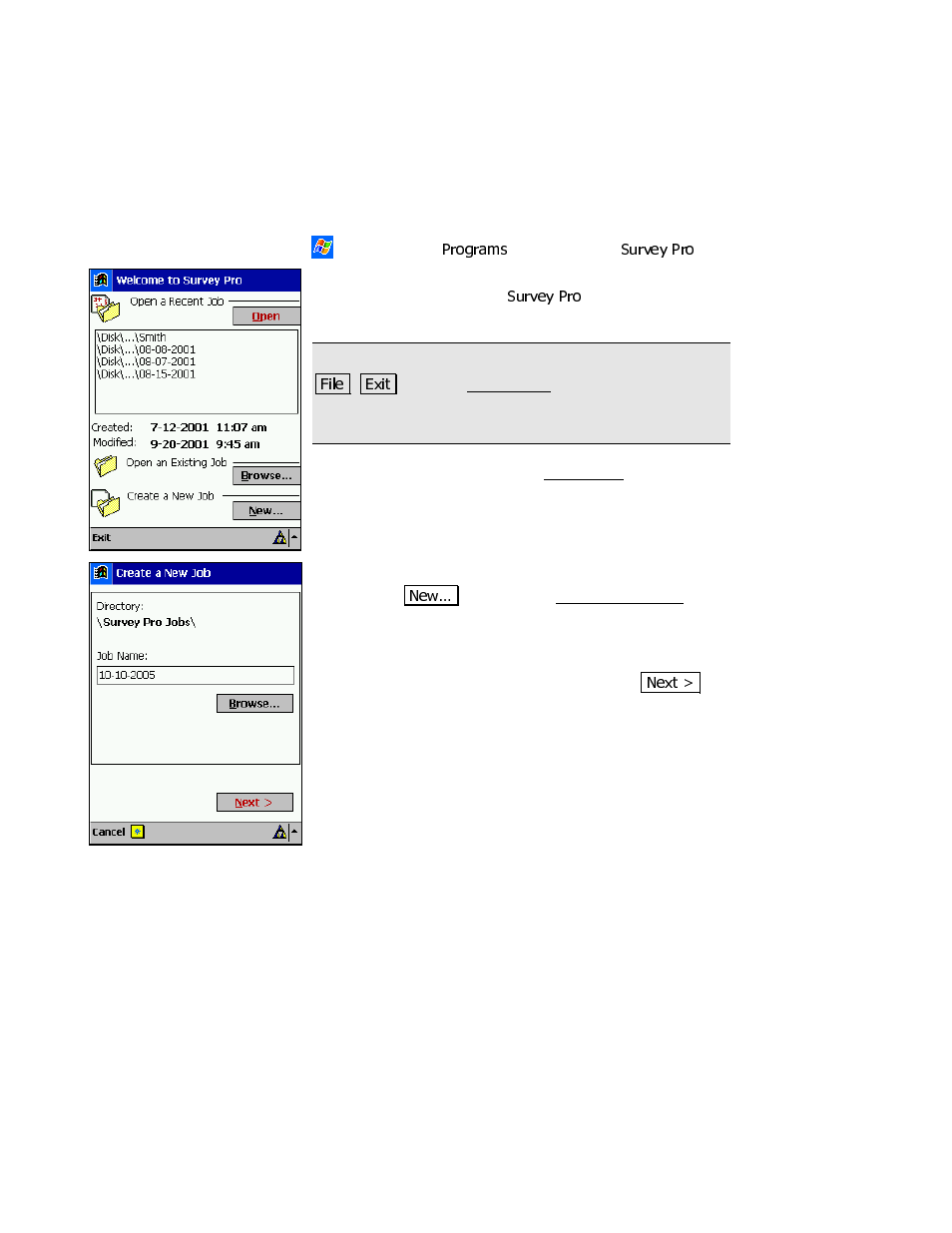 Using survey pro | Spectra Precision Survey Pro v3.80 Recon iPAQ User Manual User Manual | Page 19 / 178