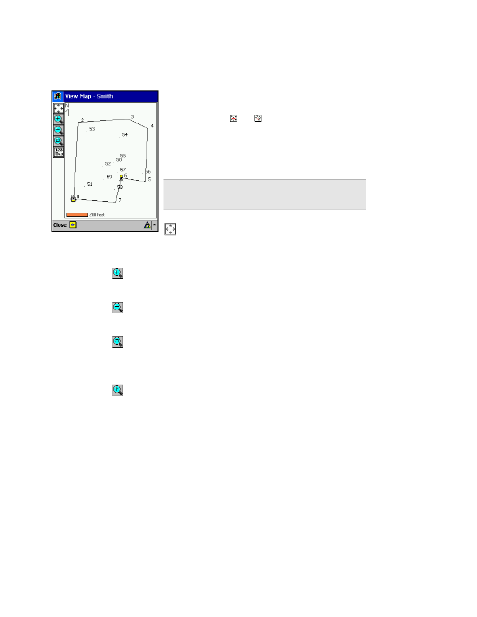 The map view | Spectra Precision Survey Pro v3.80 Recon iPAQ User Manual User Manual | Page 29 / 178