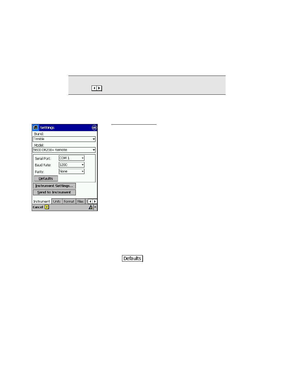 Instrument settings | Spectra Precision Survey Pro v3.80 Recon iPAQ User Manual User Manual | Page 31 / 178