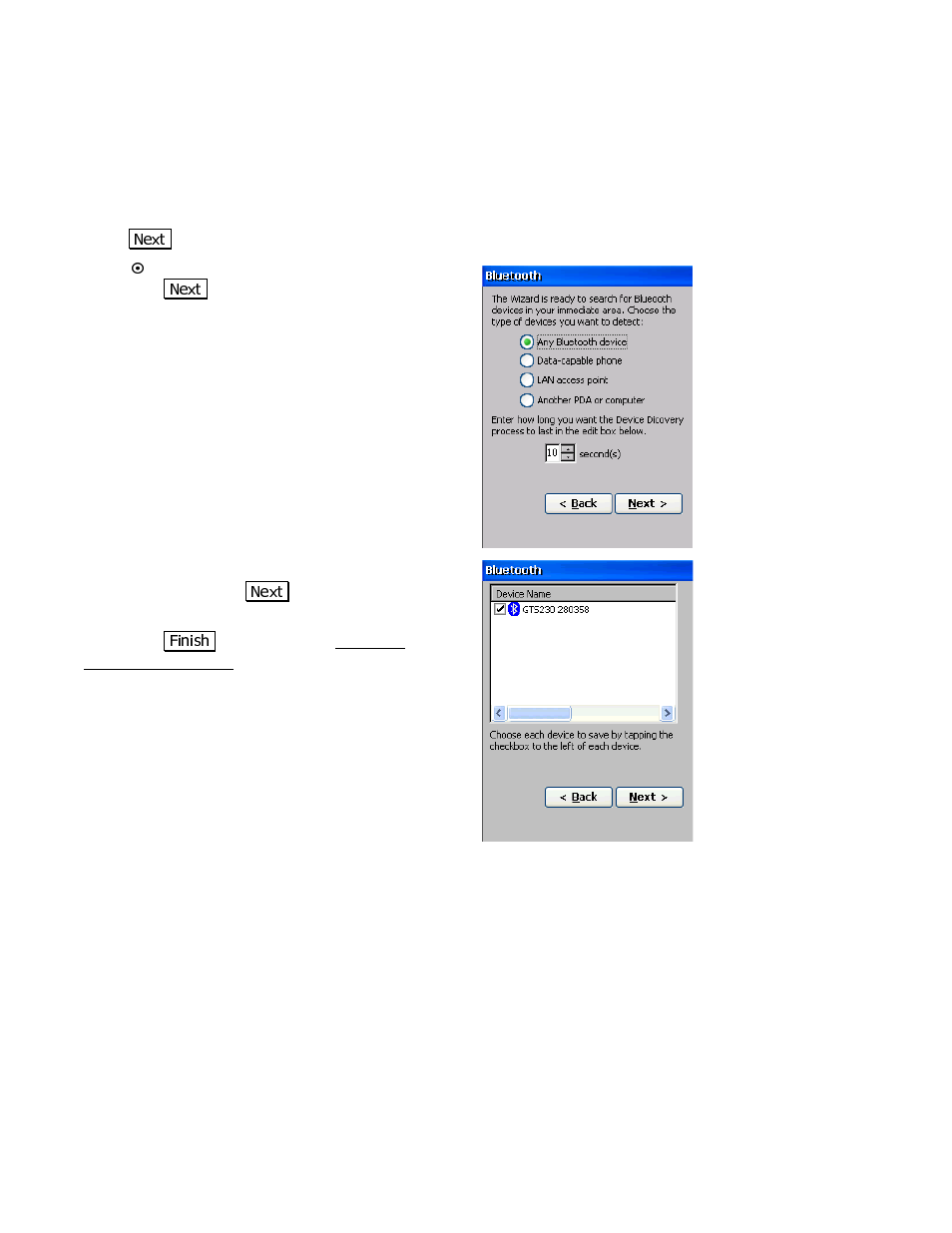 Discover the device, Select a favorite device | Spectra Precision Survey Pro v3.80 Recon iPAQ User Manual User Manual | Page 46 / 178