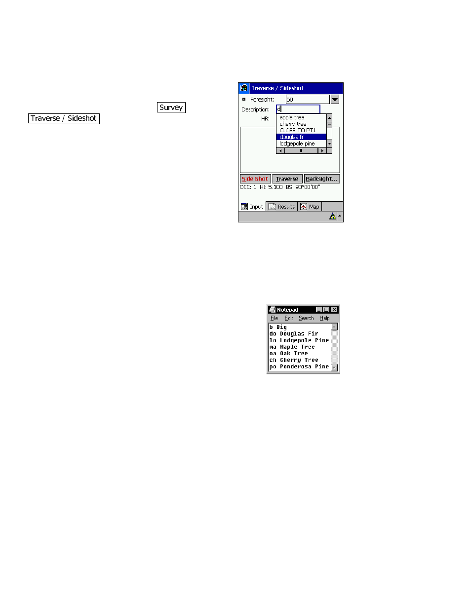 Description files with codes | Spectra Precision Survey Pro v3.80 Recon iPAQ User Manual User Manual | Page 54 / 178