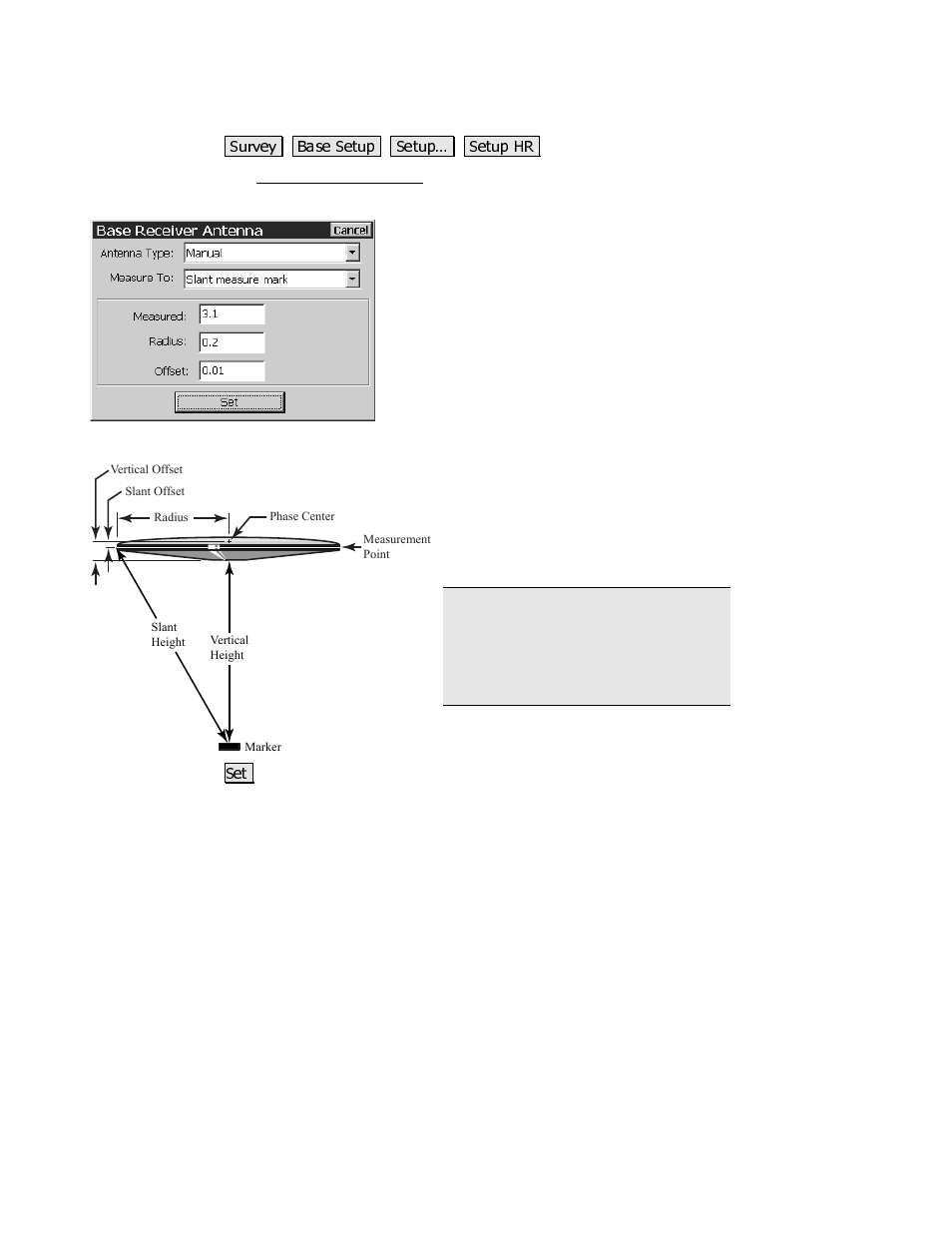 Base receiver antenna | Spectra Precision Survey Pro CE v3.80 Ranger GPS Reference Manual User Manual | Page 27 / 93
