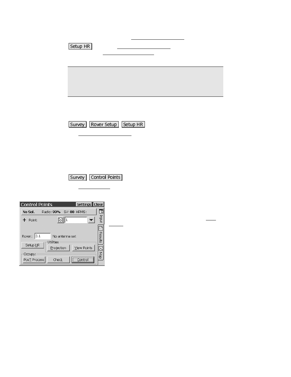 Control points, Rover receiver antenna | Spectra Precision Survey Pro CE v3.80 Ranger GPS Reference Manual User Manual | Page 29 / 93